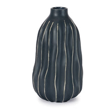 Load image into Gallery viewer, Navy Stoneware Vase