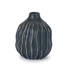 Load image into Gallery viewer, Navy Stoneware Vase