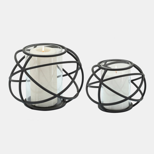 Black Orb Candle Holder