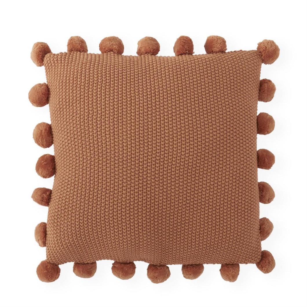 Rust Pompom Pillow