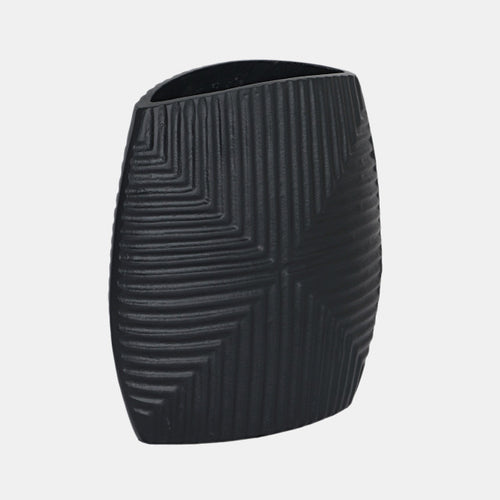 Metal Ribbed Vase