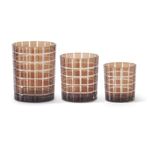 Brown Etched Glass Set