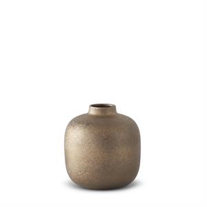 Crackled Brown Metal Vase