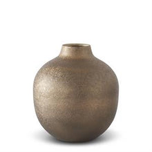 Load image into Gallery viewer, Crackled Brown Metal Vase
