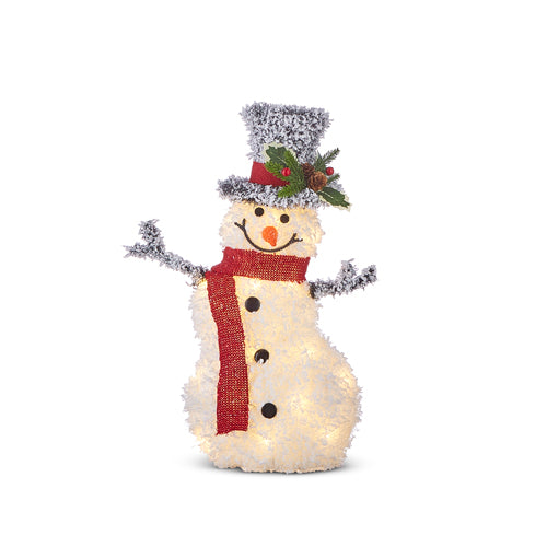Lighted Tinsel Snowman