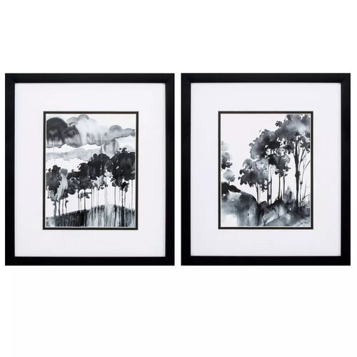 Ink Wash Trees Art