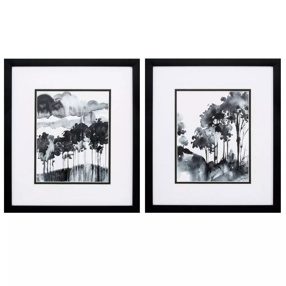 Ink Wash Trees Art