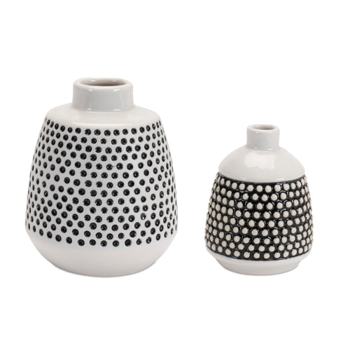 Black White Vase Set