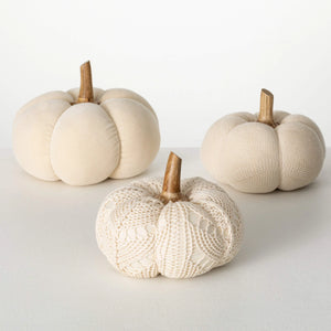 Boho Cream Plush Pumpkin