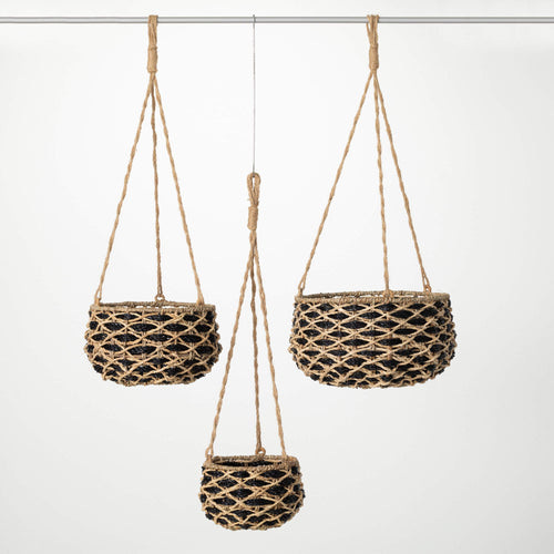 Natural Black Hanging Basket