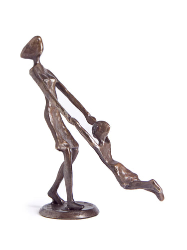 Mother Swinging Child Bronze Sculpture
