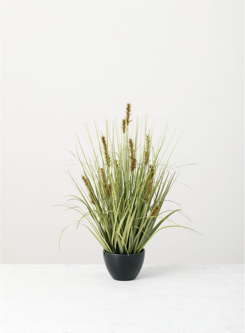 Potted Flocked Grass
