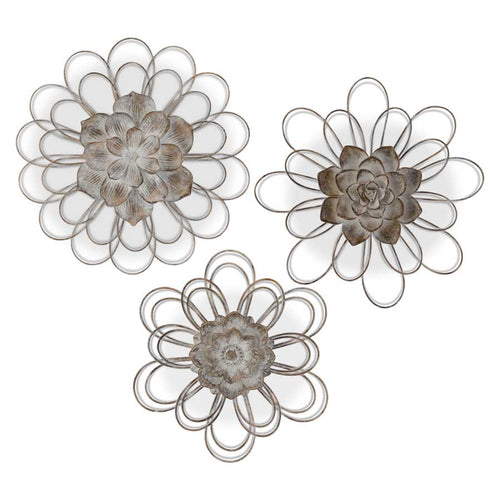 Gray Metal Wall Flower