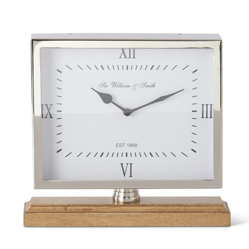 Silver Metal Table Clock