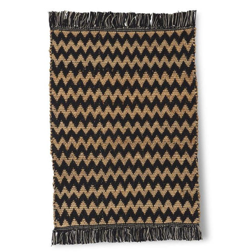 Black Tan Chevron Rug