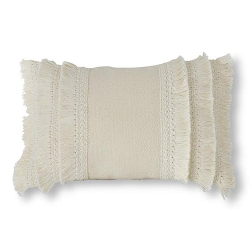 White Fringe Pillow