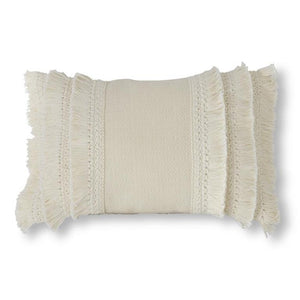 White Fringe Pillow