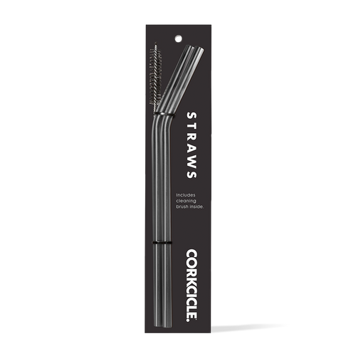 Gunmetal Straw Set