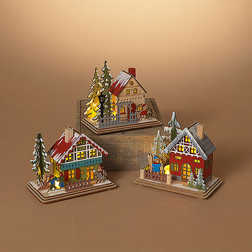 Wood Lighted House