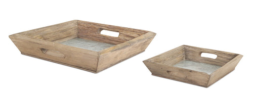 Rustic Wood & Tin Tray