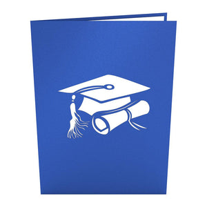 Grad Card Blue White