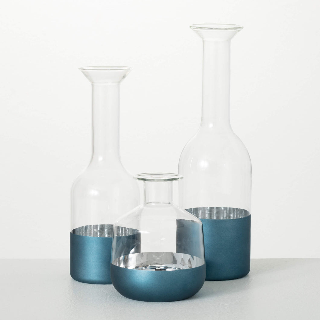 Metallic Blue Vase
