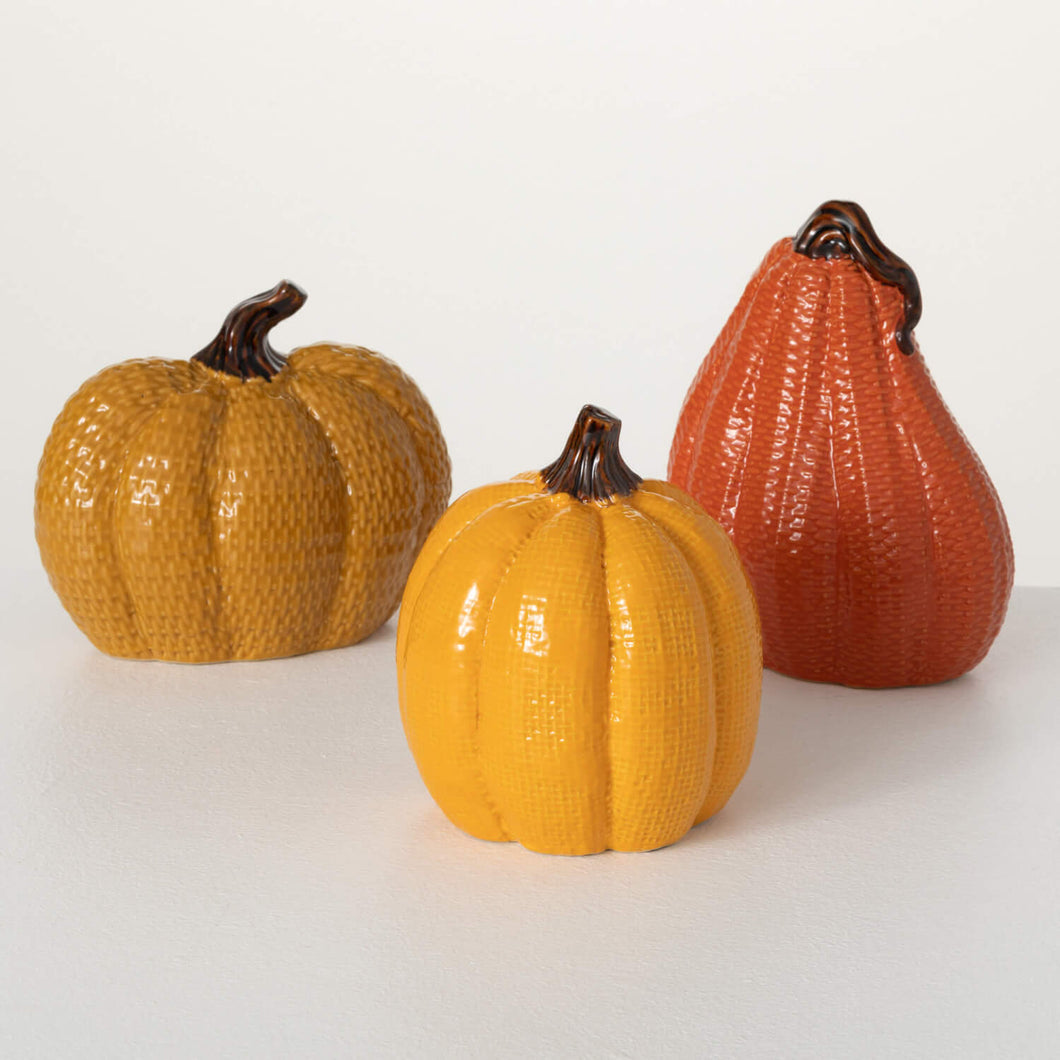 Textured Ceramic Pumpkin